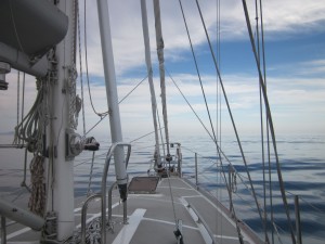 charter sailboat in calm seas