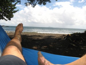 Hammock Time! On a black sand beach SVG Limin on St. Vincent and the Grenadines