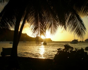 golden sunset in bequia