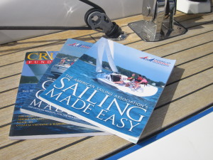 American Sailing Association text books - on the deck of a yacht