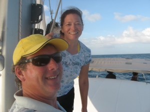 Chris and Chyrstal on deck ASA Sailing Schools