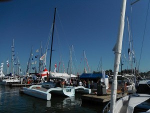 tri-maran and SVG Tourism booth ASA Sailing Schools at the Annapolis Boat Show